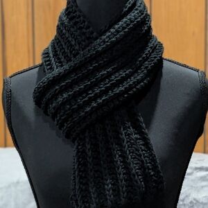 Black Crochet Scarf